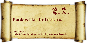 Moskovits Krisztina névjegykártya